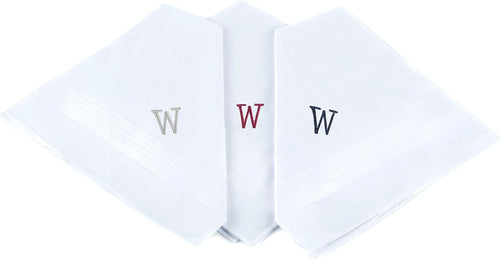 Men’s Initial 100% Cotton White Hanky - 1pc