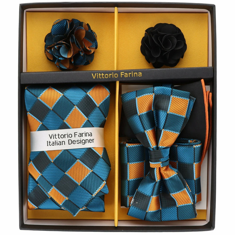 Men’s Gift Box - Necktie/Hanky/Bow Tie/Round Hanky/2 Lapel Pins