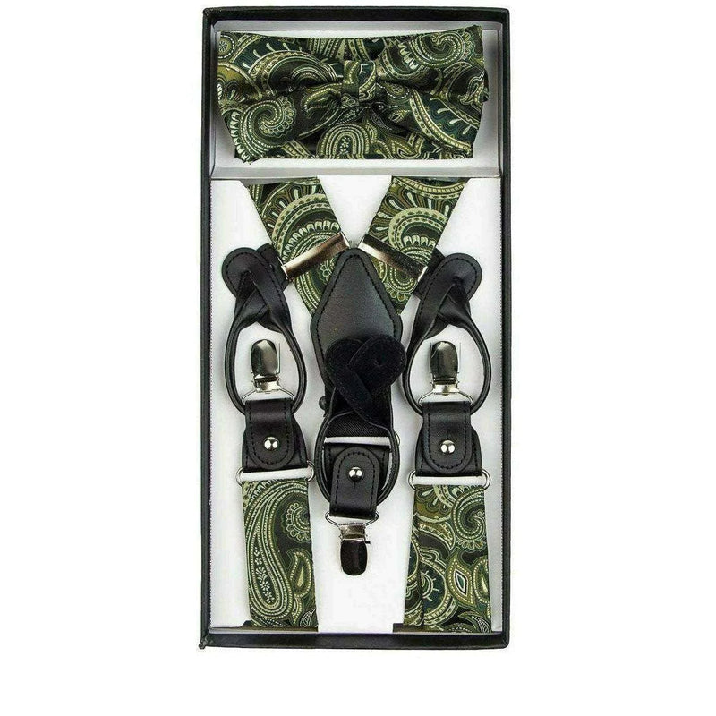 Men’s Gift Box - Paisley Suspender & Bow Tie Set by Vittorio Vico