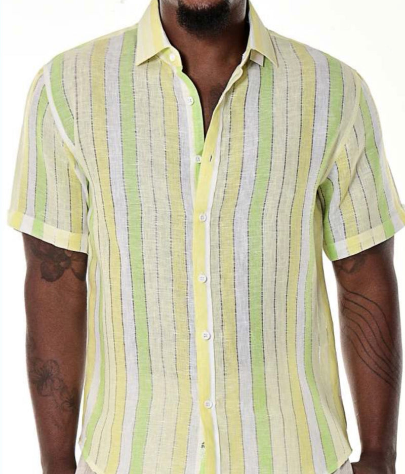 Men’s Bohio 100% Linen S/S Stripe Shirt