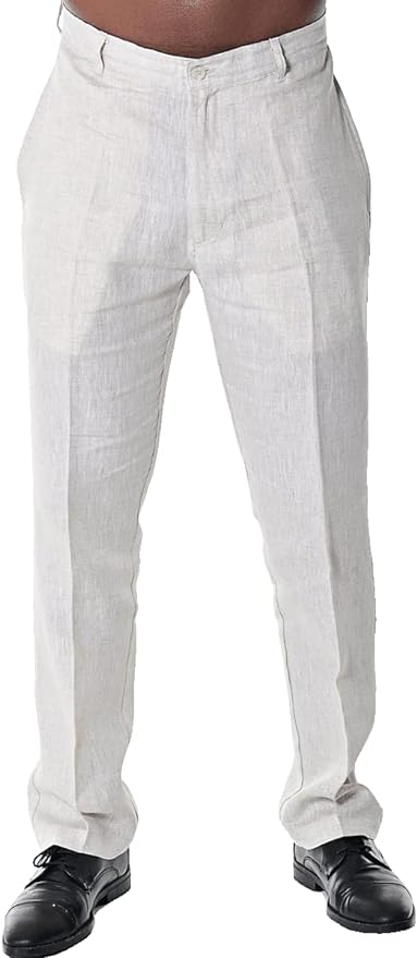 Men’s Bohio 100% Linen Flat Front Pants