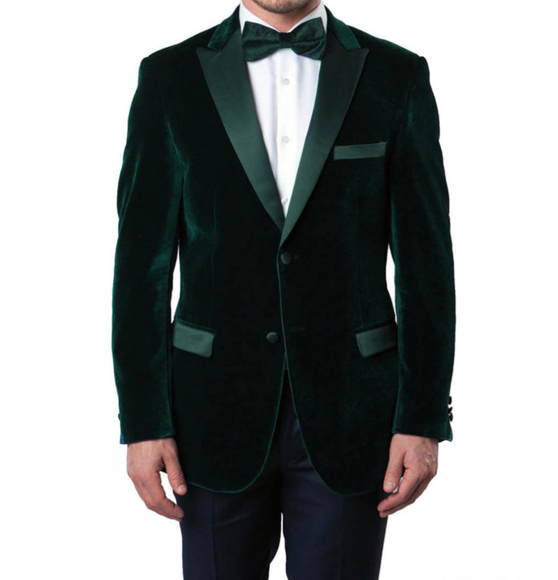 Men’s Tazio Velvet Blazer w/Satin Lapel & Bow Tie