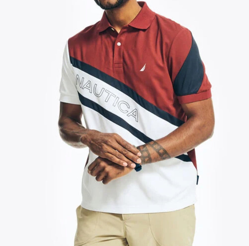 Nautica Navtech Sustainably Crafted Classic Fit Pieced Polo