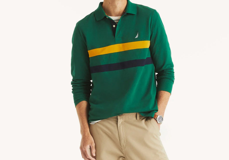 Nautica Classic Fit L/S Striped Polo