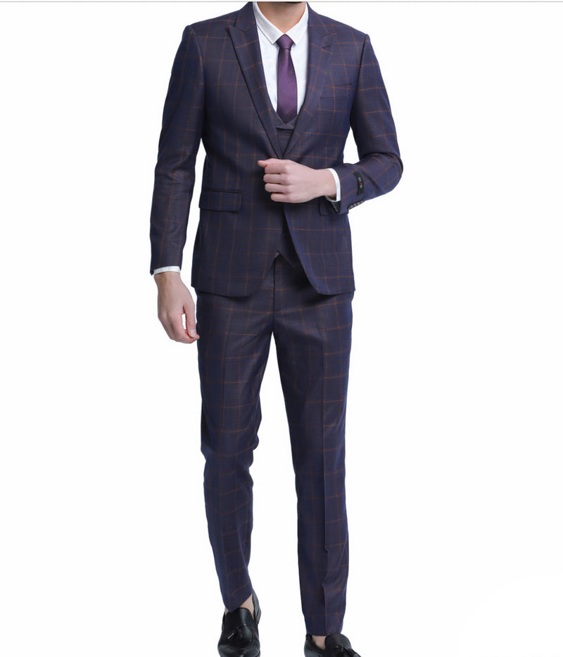 Men’s 3pc Plaid Suit by Sean Alexander