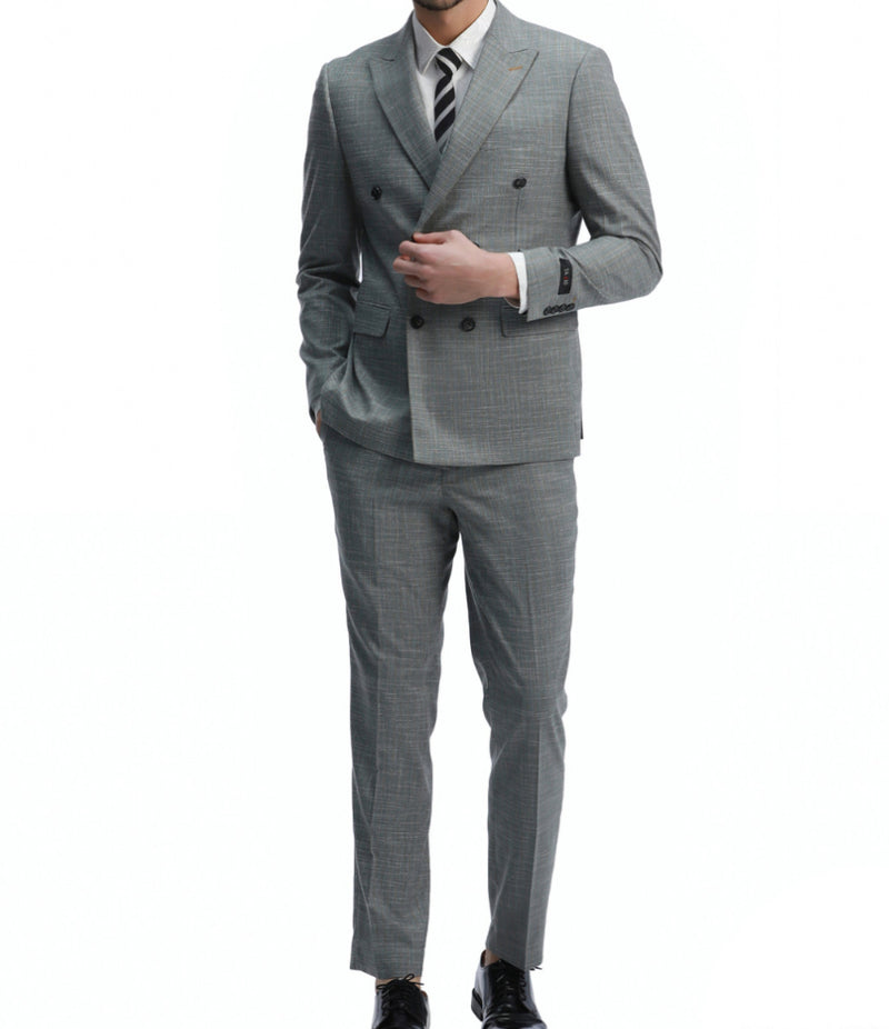 Men’s 2pc Double Breast Pin Stripe Suit