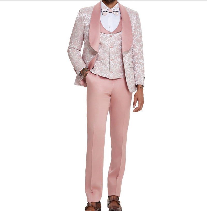 Men’s 3pc Textured Paisley Suit