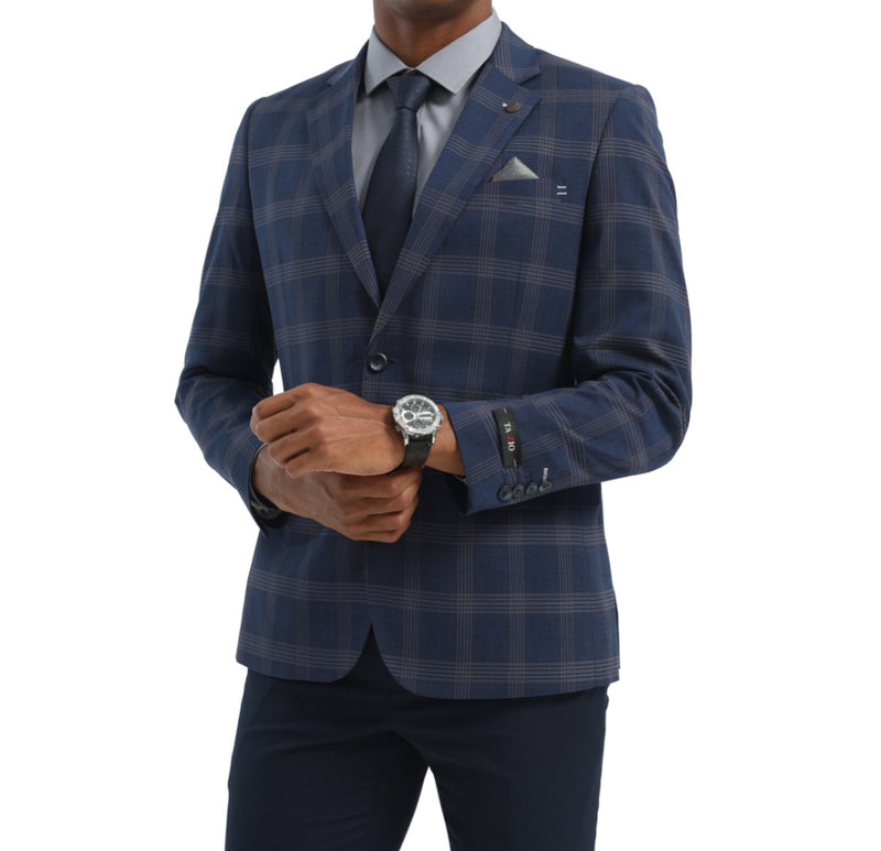 Men’s Tazio Windowpane Check Blazer
