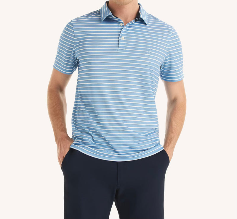 Nautica Striped Performance Polo