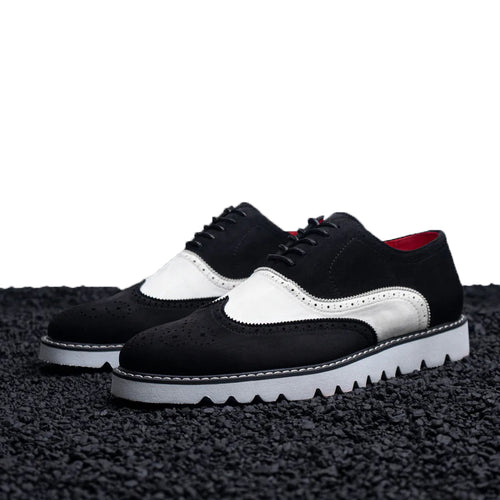 Men’s Casual Wingtip Oxford Suede Sneakers - The Paragon