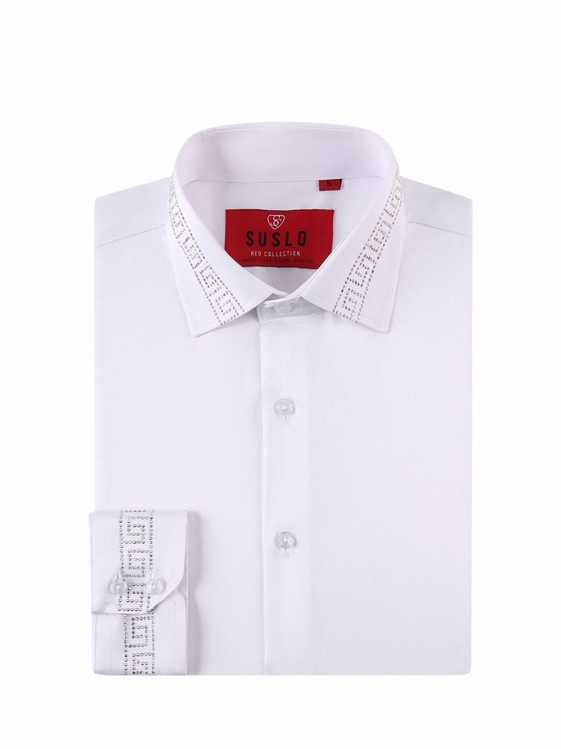 Men’s L/S Rhinestone Dress Shirt
