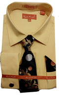 Men’s Jacquard Dress Shirt w/Tie/Cufflinks by Karl Knox