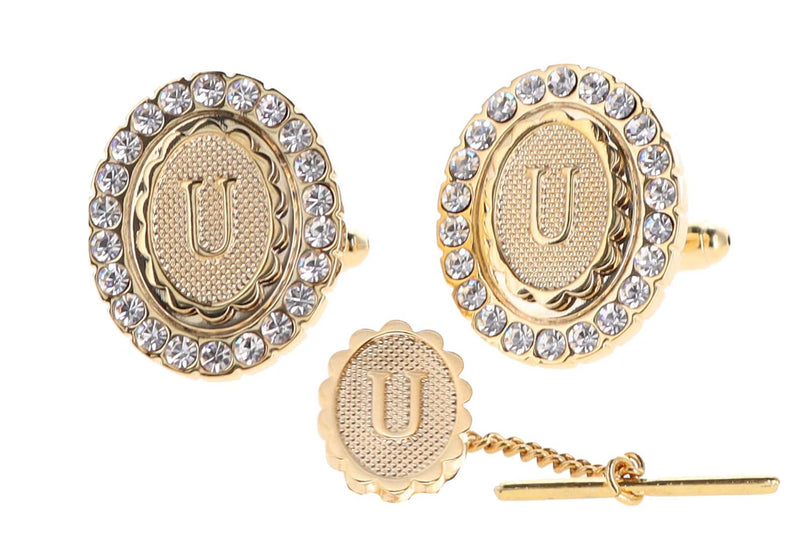Men’s Initial Cufflinks & Tie Pin Set by Vittorio Vico