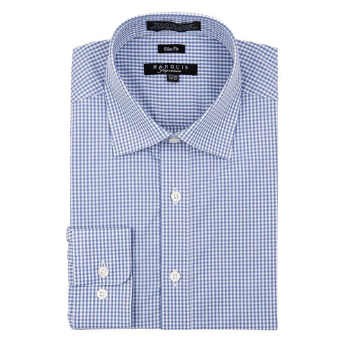 Men’s Small Plaid Slim Fit Dress Shirt