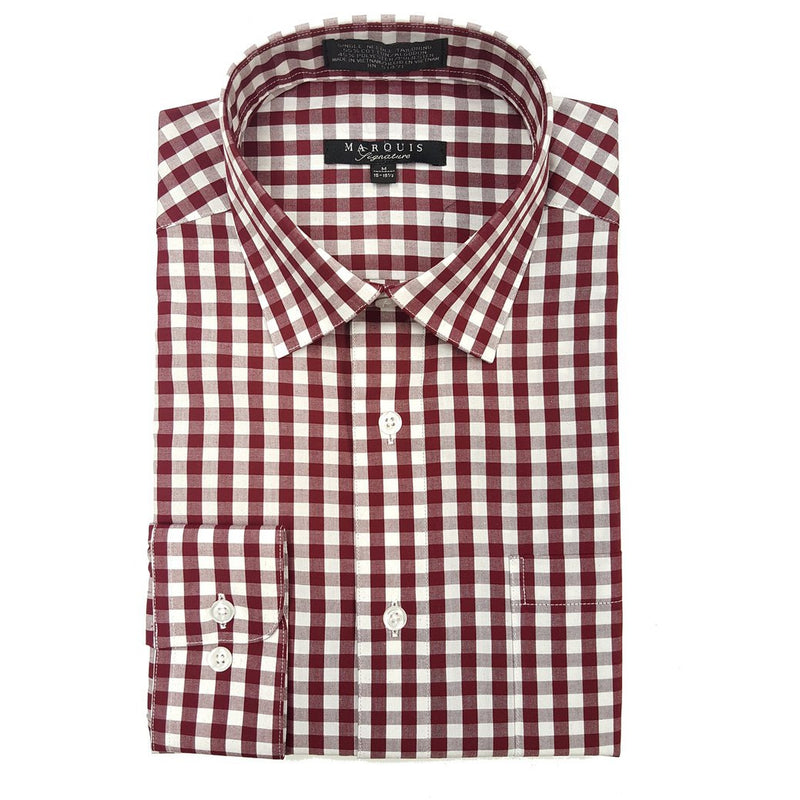 Men's L/S Gingham Dress Shirt-DF