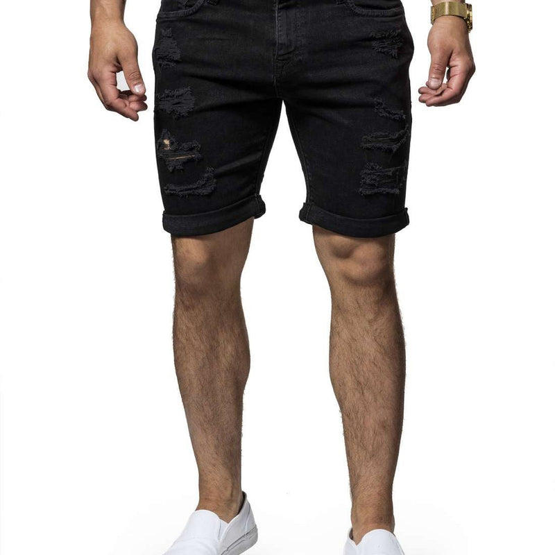 Men’s Ripped Denim Shorts by Rivelli