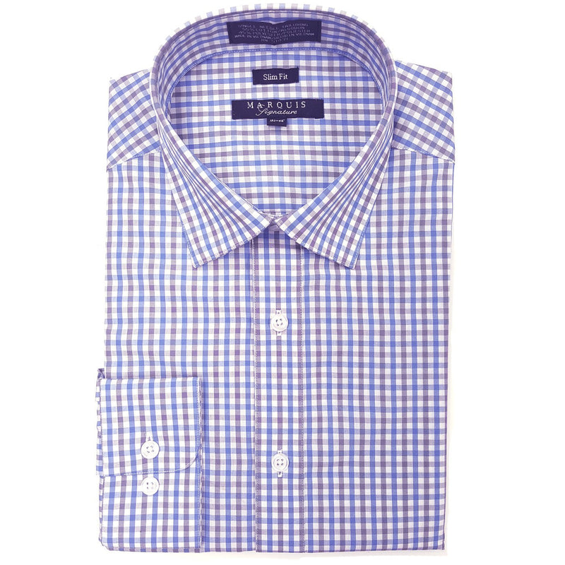 Small Plaid Slim Fit Dress Shirt