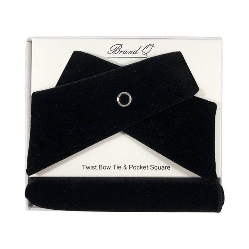 Velvet Twist Bow Tie/Hanky - Brand Q