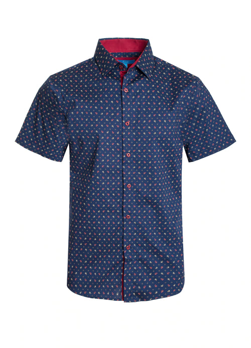 Men’s S/S Paisley Cotton Shirt by Perruzo