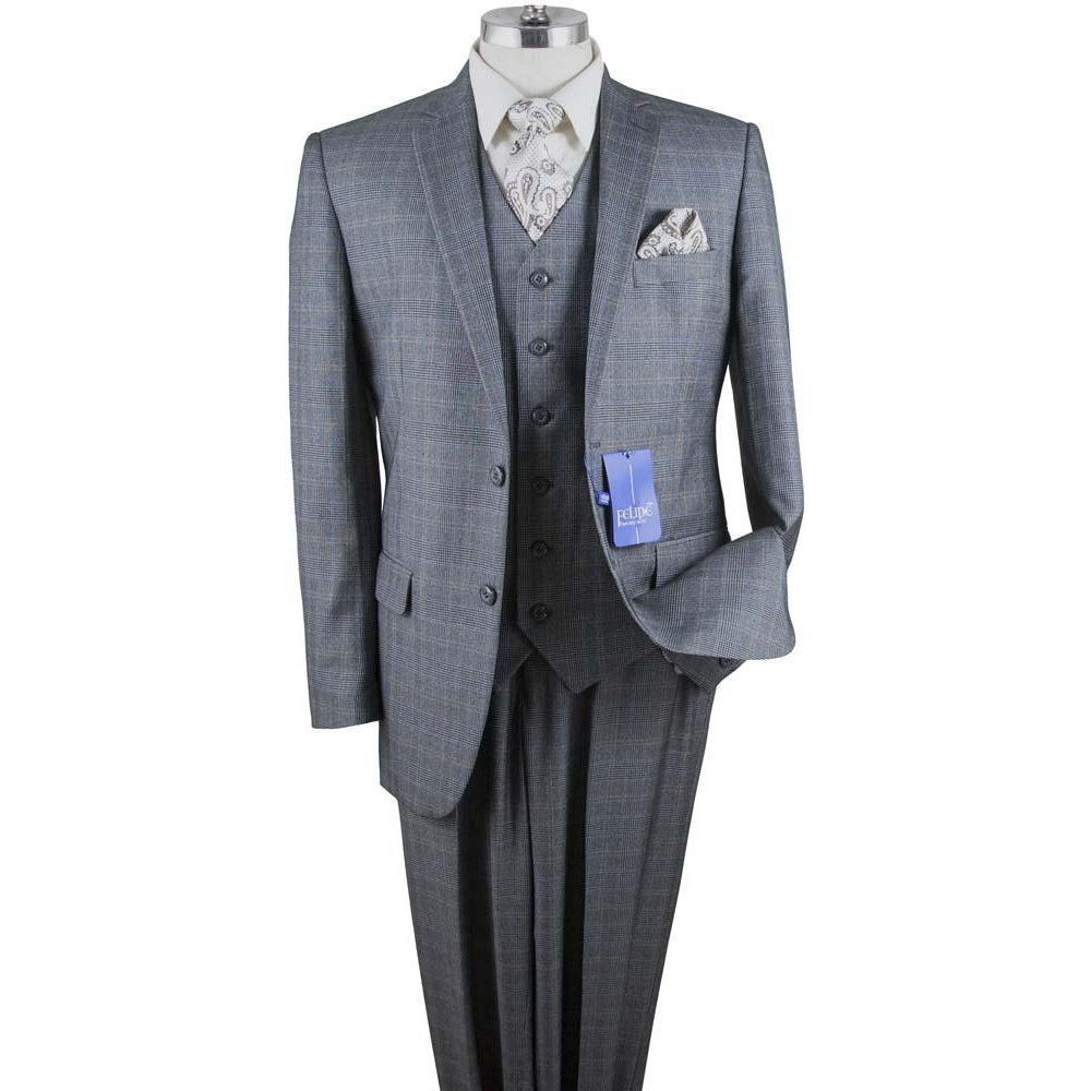 Men's Regular Fit 3 pc Plaid Suit – Esquire Men’s Freeport