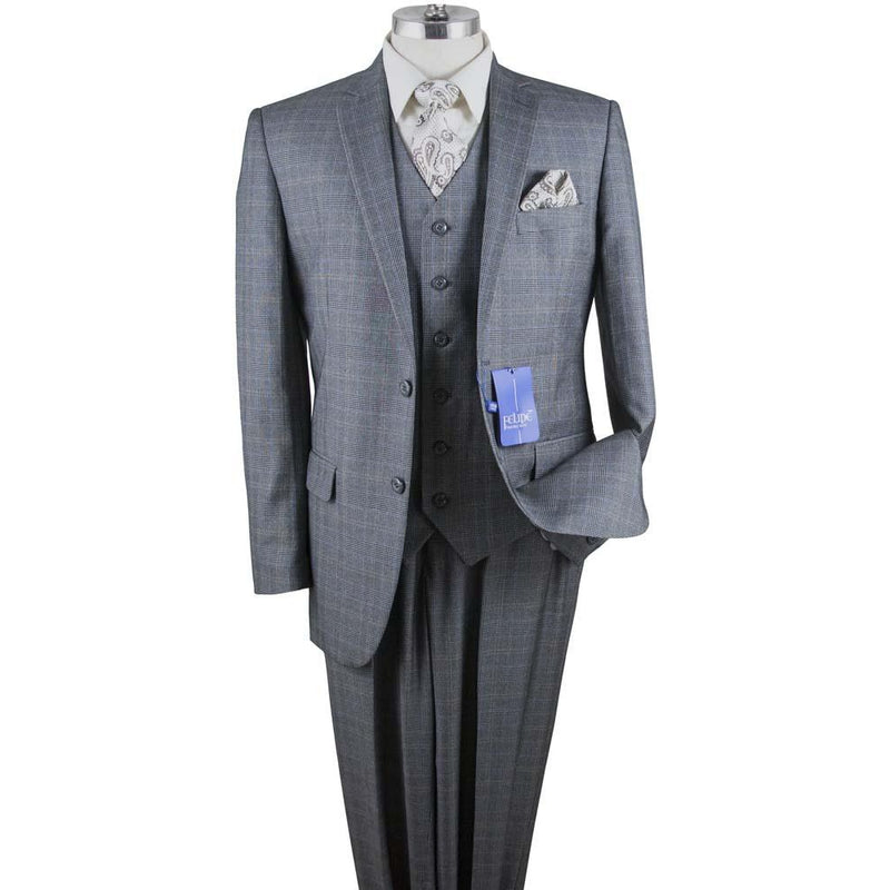 Men's Regular Fit 3 pc Plaid Suit