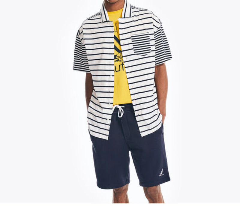 Nautica Striped Camp Shirt