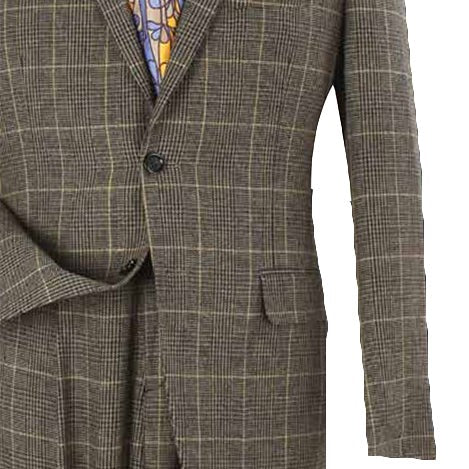 Men’s 2pc 100% Wool Plaid Suit