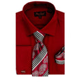Men’s Solid Jacquard Shirt w/Tie/Hanky/Cufflinks