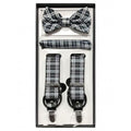 Men’s Plaid Suspender/Bow Tie/Hanky