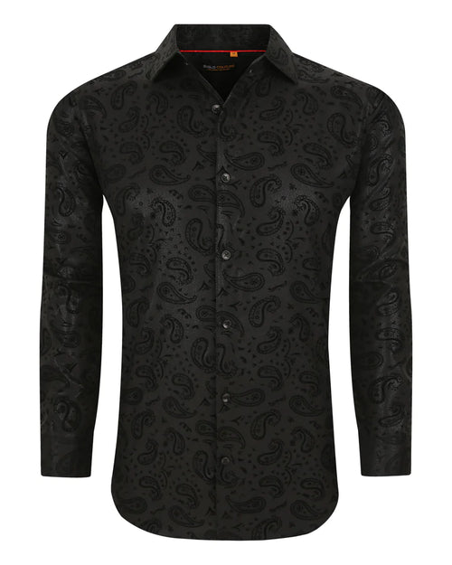 Men’s Flocking L/S Stretch Fabric Shirt