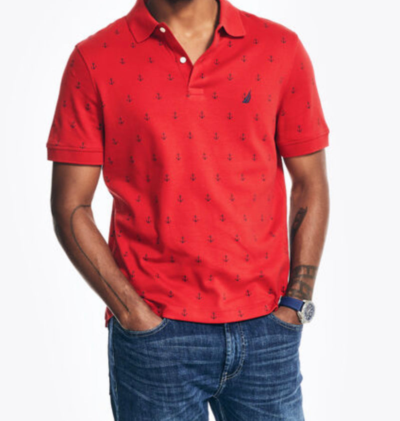 Nautica Classic Fit Anchor Print Polo