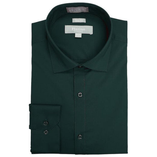 Men’s Solid Spandex L/S Slim Fit