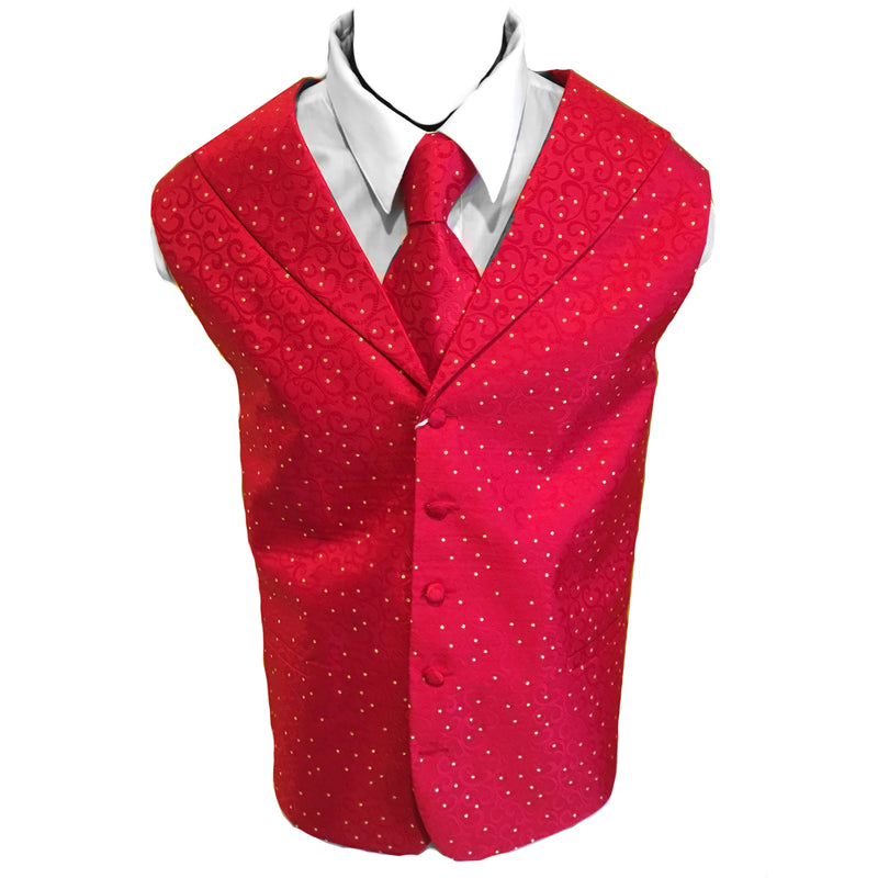 Men's Jaquard Vest w/bow tie/tie/hanky-DF