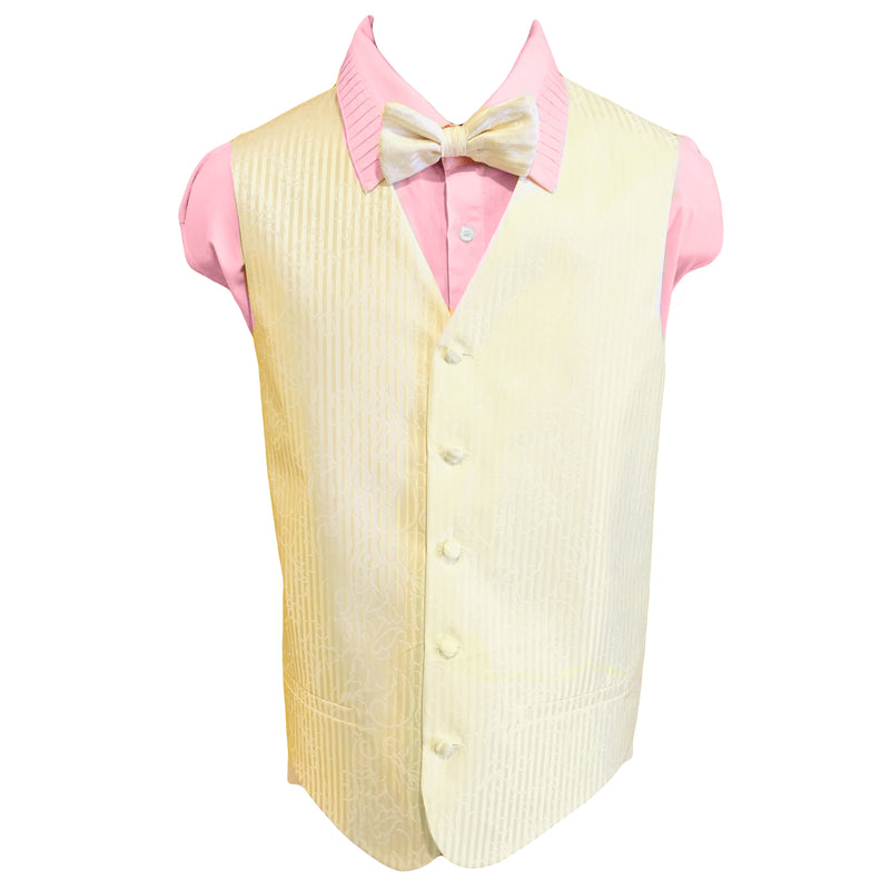 Men's Jaquard Vest w/bow tie/tie/hanky