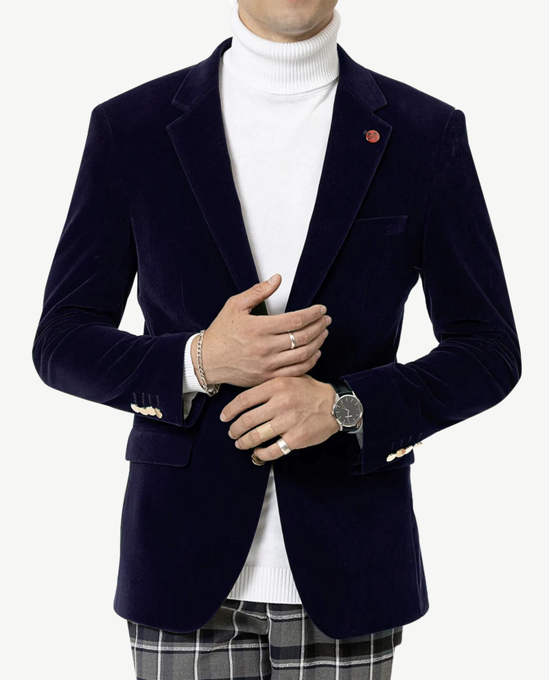 Men’s Solid Velvet Blazer
