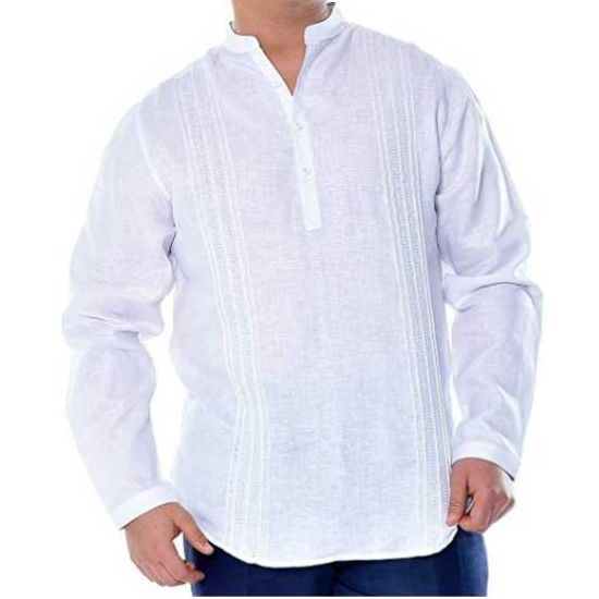 Men's Pure Linen Multi-Tuck L/S Shirt