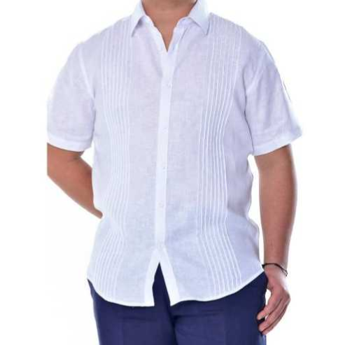 Men's 100% Linen Multi-Tuck S/S Shirt
