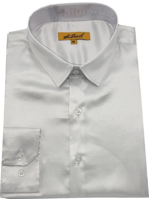 Men’s Satin Slim Fit Dress Shirt