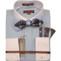 Men's Cufflink Dress Shirt W/Bow Tie/Hankie