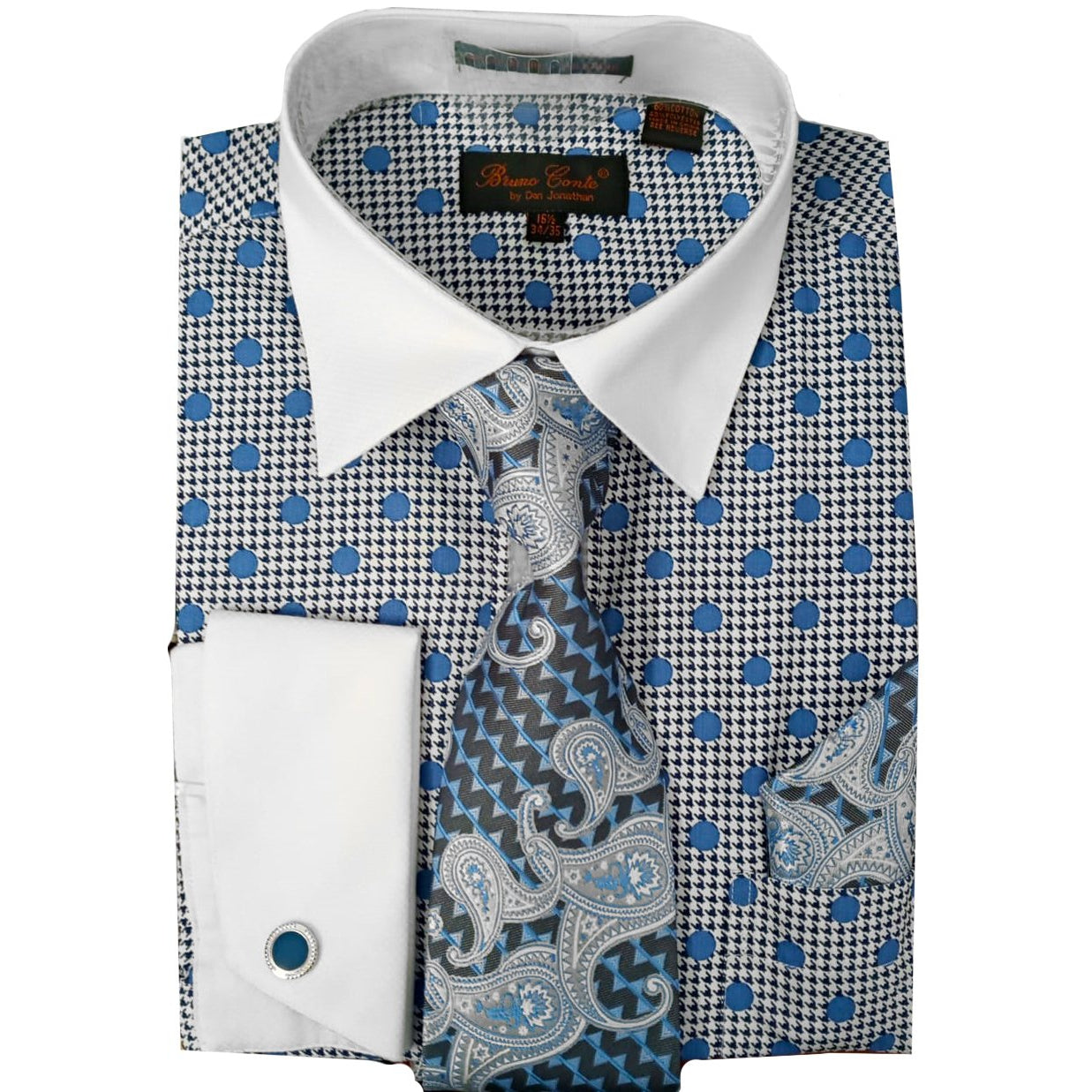 bruno conte dress shirts Bruno Conte Yarn Dyed Stripe Shirt w/ Cufflinks, Tie & Hanky BC1170