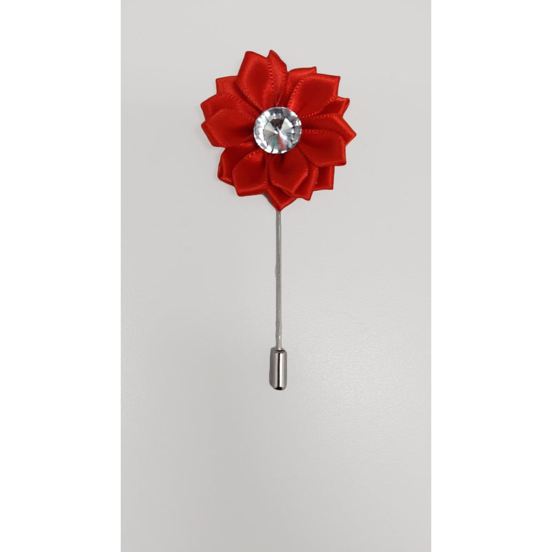 Men’s Flower Lapel Pin with Stone