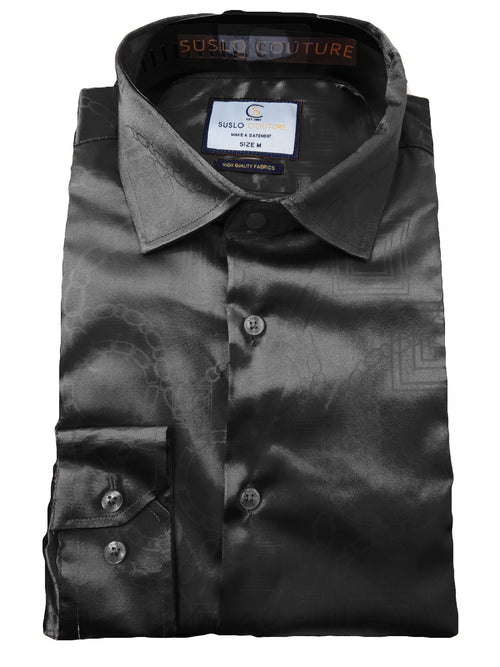 Men’s L/S Sateen Stretch Slim Fit Shirt