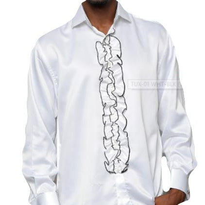 Men's Satin Ruffle Tuxedo Shirt – Esquire Men's Freeport Men's Satin Ruffle Tuxedo Shirt – Esquire Men's Freeport