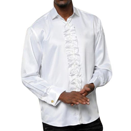 Men's Satin Ruffle Tuxedo Shirt – Esquire Men's Freeport