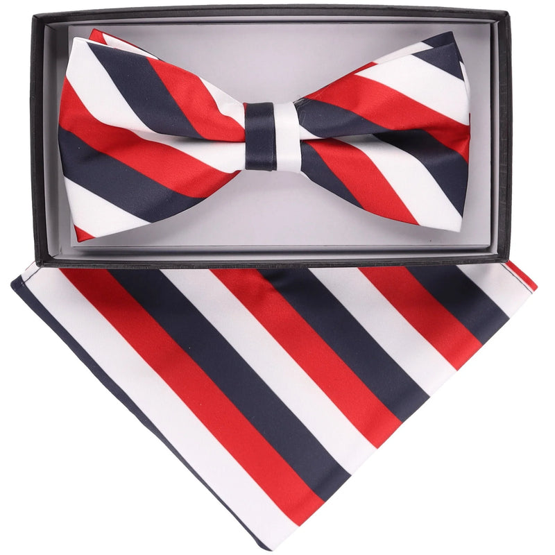 Men’s Striped Bow Tie w/Hanky by Vittorio Farina