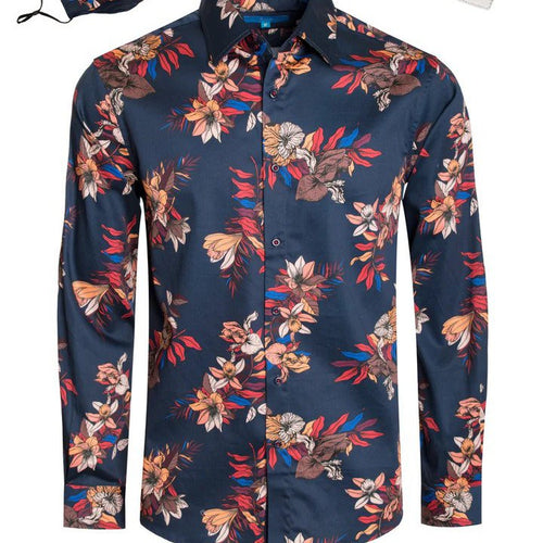 Men’s Satin Cotton Stretch L/S Shirt w/Mask