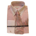 Men's Shirt/Tie/Hanky Set w/Cufflinks & Collar Bar -DF