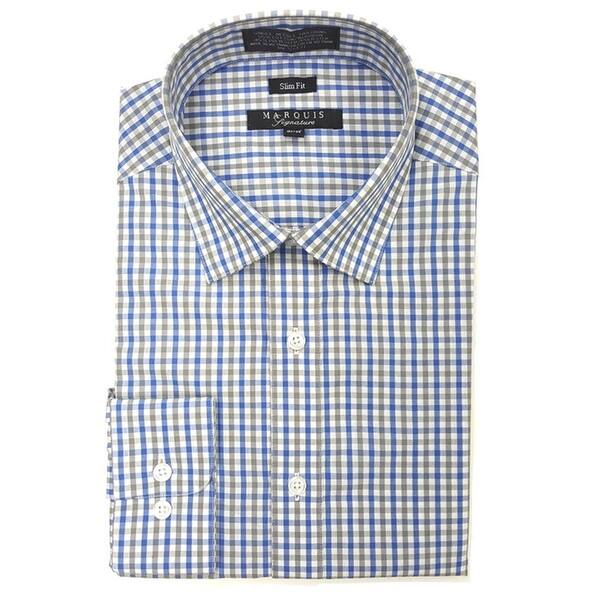 Small Plaid Slim Fit Dress Shirt-DF