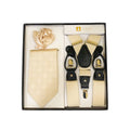 Men's 3pc Set-Tie/Round Hanky/Suspender