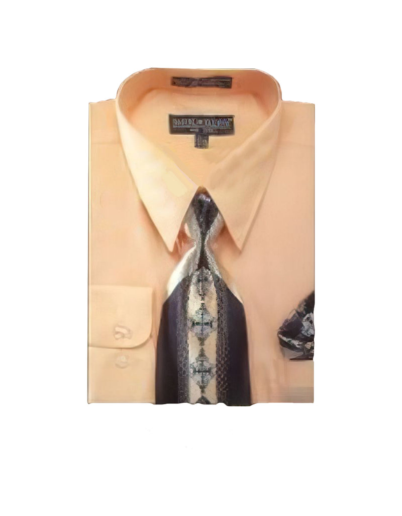Men’s Dress Shirt Set w/Tie & Hanky - Daniel Elissa